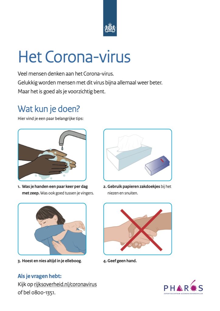 Coronavirus en onze activiteiten